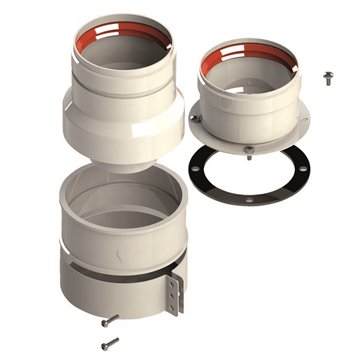 Kit tronchetti di partenza Ø 80 senza ispezione in alluminio verniciato bianco | Idrobay