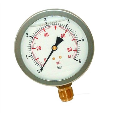 Manometro radiale ottone Ø100 mm 40 bar attacco 1/2" IP65