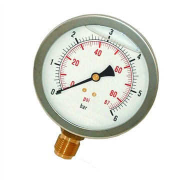 Manometro radiale ottone Ø100 mm 40 bar attacco 1/2" IP65