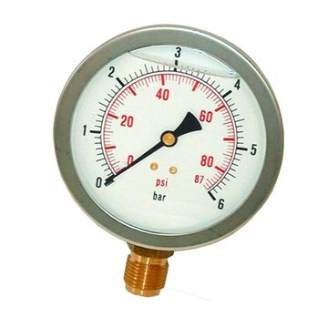 Manometro radiale ottone Ø100 mm 40 bar attacco 1/2" IP65