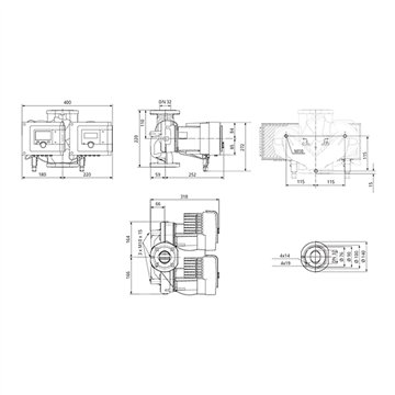 Circolatore gemellare Wilo Stratos MAXO-D 32/0,5-8