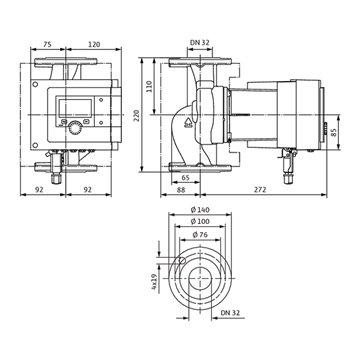 Circolatore ricircolo ACS Wilo Stratos MAXO-Z 32/0,5-12