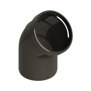 Curve a 45° in polipropilene nero con diametro di 80mm e filettatura maschio-femmina