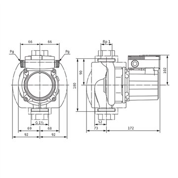 Circolatore ACS G1½" bronzo monofase - Wilo TOP-Z 25/10 EM