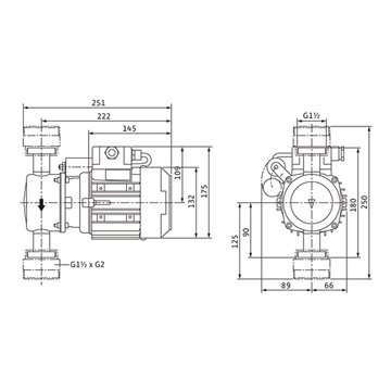Pompa inline ACS inox monofase - Wilo VeroLine IP-Z 25/6 EM