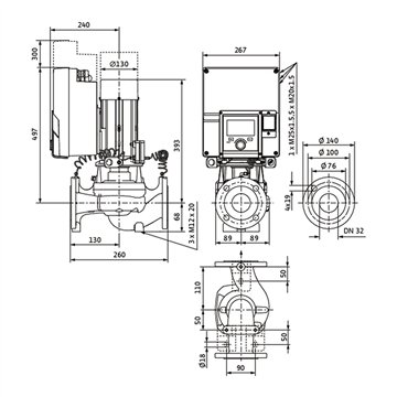 Pompa inline DN32 - Wilo Stratos GIGA2.0-I 32/1-25/1,5