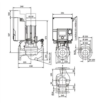 Pompa inline DN100 - Wilo Stratos GIGA2.0-I 100/1-8/1,1