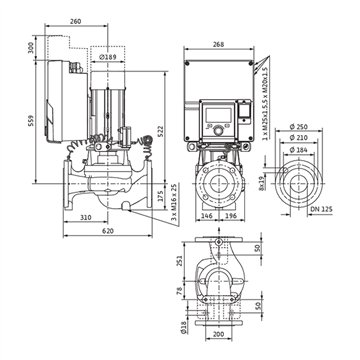 Pompa inline DN125 - Wilo Stratos GIGA2.0-I 125/1-7/2,2