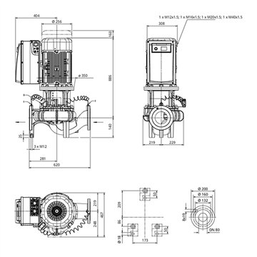 Pompa inline DN80 - Wilo Stratos GIGA 80/3-39/15