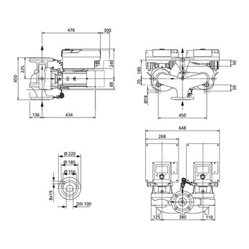 Pompa gemellare DN100 - Wilo Stratos GIGA2.0-D 100/1-20/3,0
