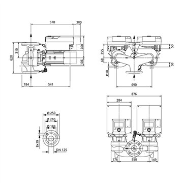 Pompa gemellare DN125 - Wilo Stratos GIGA2.0-D 125/1-7/2,2