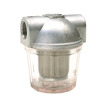 Filtro gasolio 3/8" 1 via alluminio con cartuccia inox 60 l/h