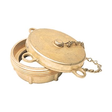 Tappo Carico Serbatoi con Coperchio e Catenella – Attacco 2” x 2”1/2 – In Zama Ottonata – Codice 110357