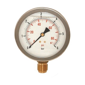 Manometro Radiale Ø100 in Bagno di Glicerina – Acciaio Inox