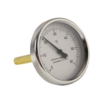 Termometro bimetallico con attacco posteriore ø 80: misurazione precisa