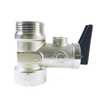 Valvola di sicurezza e ritegno per scaldabagno con scarico manuale: p