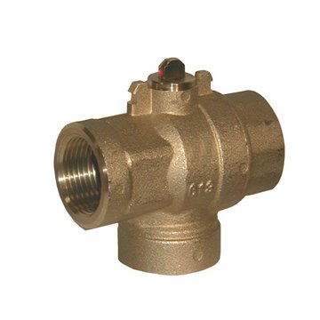 "Valvola a sfera motorizzata a 3 vie deviatrice laterale per un contr