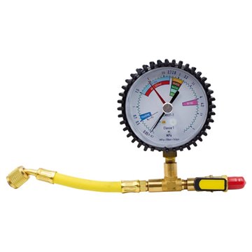 tubo flessibile con manometro è un componente essenziale per la messa in pressione degli impianti di gas refrigeranti e il soffi