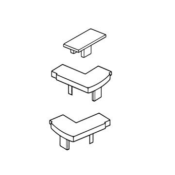 Lofty-coperchi per profili verticali per montante a parete fissa