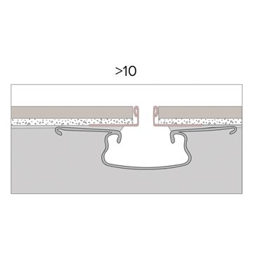 Profilo slot floor ceramica sp 10mm per piastrella sp. 8mm L2500 mm