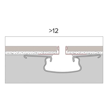 Profilo slot floor ceramica sp 12mm per piastrella sp. 10mm L2500 mm