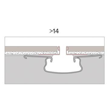 Profilo slot floor ceramica sp 14mm per piastrella sp. 12mm L2500 mm