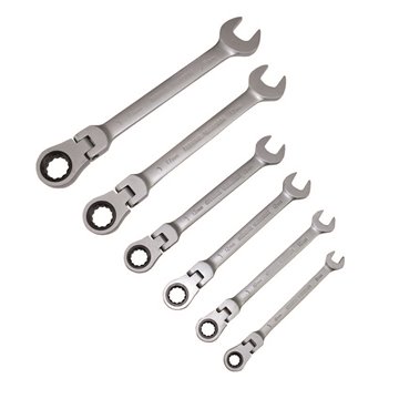 Serie di chiavi fisse/cricco snodate 8, 10, 12, 13, 17, 19 mm - Idrhaus