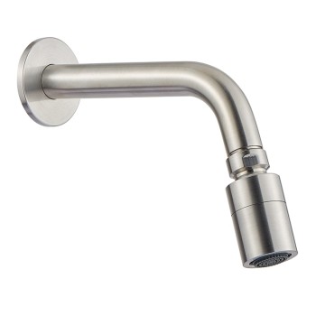 braccio doccia antivandalo in tubo con soffione orientabile cilindrico anticalcare serie INOX modello 8431 di Idral
