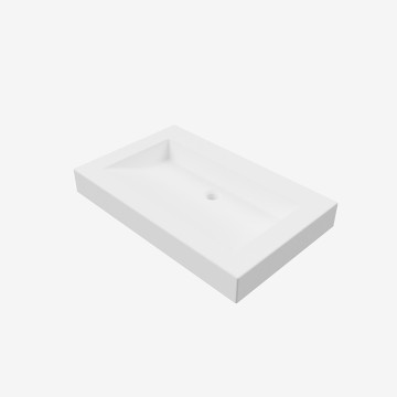 Top bagno in SOLID SURFACE con lavabo a scivolo bianco opaco