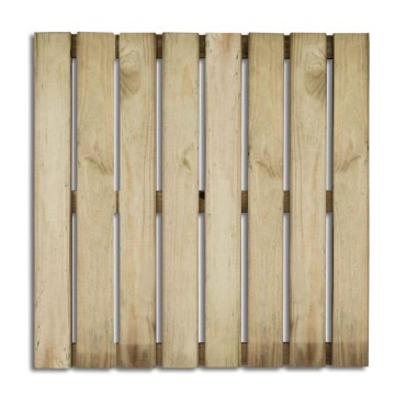 Mattonella in legno di conifera 50x50x3,6 cm con 8 listelli lisci