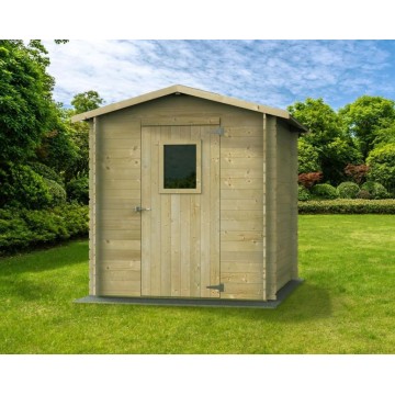 Casetta Regis in perlina d'abete naturale, dimensioni 198x198cm