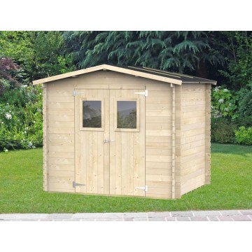 Casetta Hobby in perlina d'abete naturale 248x198cm: pareti preassemb