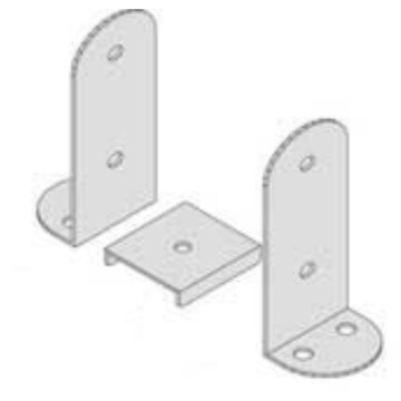 Ancoraggio palo a pavimento ad L in acciaio inox 7x7 cm (2 l + rialzo