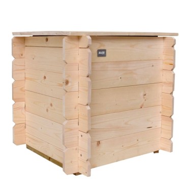 Cassapanca Gaia in legno massello, dimensioni 60x60xh56 cm