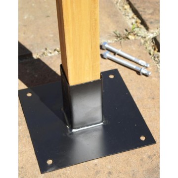 Porta palo per pavimento nero - Dimensioni 6x6x12 cm