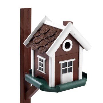 Nido per uccellini party rosso in legno certificato FSC