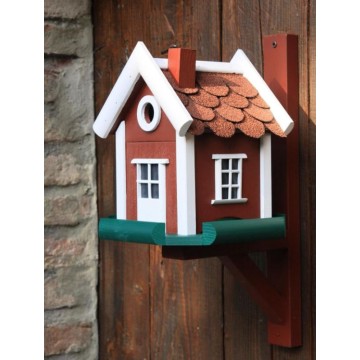 Nido per uccellini party rosso in legno certificato FSC