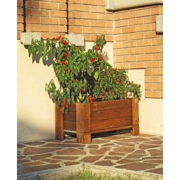 Giardiniera a terra color castagno 81x44xh40 cm certificata FSC
