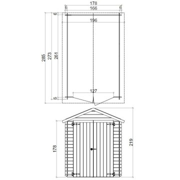 Casetta da giardino BH16 Fiamma 178x273 cm, certificata PDC PEF.
