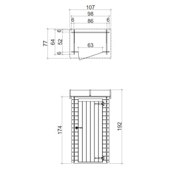 Casetta BH16 Arturo addossata 94x64 cm, elegante e certificata PSC PE