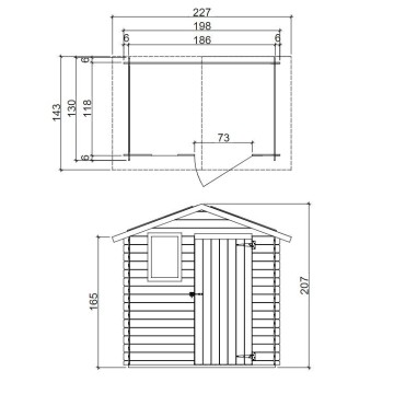 "Casetta BH16 Livia 198x130 cm in larice, certificata PEFCC, perfetta