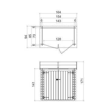 Casetta BH16 Ambrogio addossata 155x85 cm, resistente e certificata P