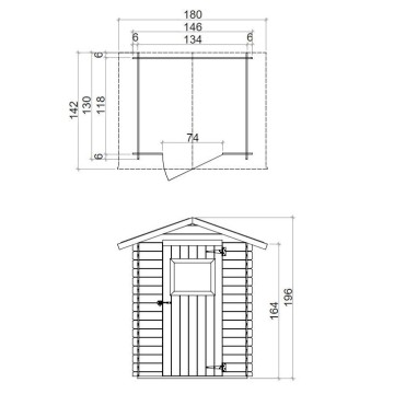 Casetta in legno Flavia BH16: 146x130 cm, certificazione PEFC