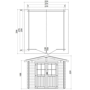 Casetta BH25 Opera 254x276 in legno certificato PEFC