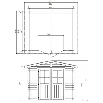 Casetta BH25 Opera in legno certificato PEFC, dimensioni 300x250 - PD