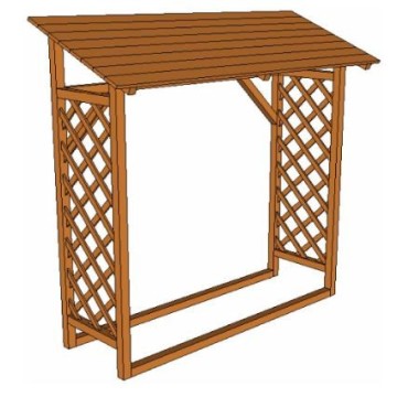 Legnaia con griglia in legno certificato FSC - Dimensioni 133x67x175