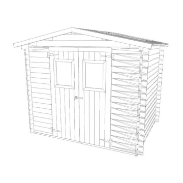 Casetta Hobby in perlina d'abete naturale 248x198cm: pareti preassemb