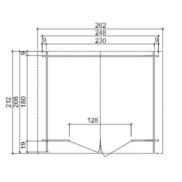 Casetta Hobby in perlina d'abete naturale 248x198cm: pareti preassemb