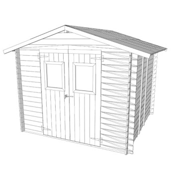 Casetta Hobby: Pareti preassemblate in perlina d'abete naturale 248x2