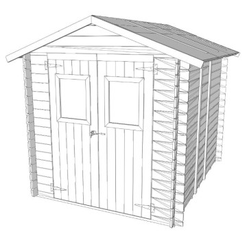 Casetta Hobby in Perlina d'Abete Naturale 198x248cm: Pareti Preassemb